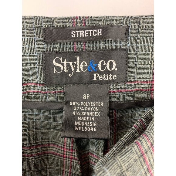 Style & Co Petite 8P Stretch Plaid Pants - Picture 4 of 5